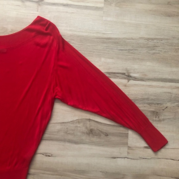Zara Knit Bright Red Long Sleeve Top - Picture 6 of 9